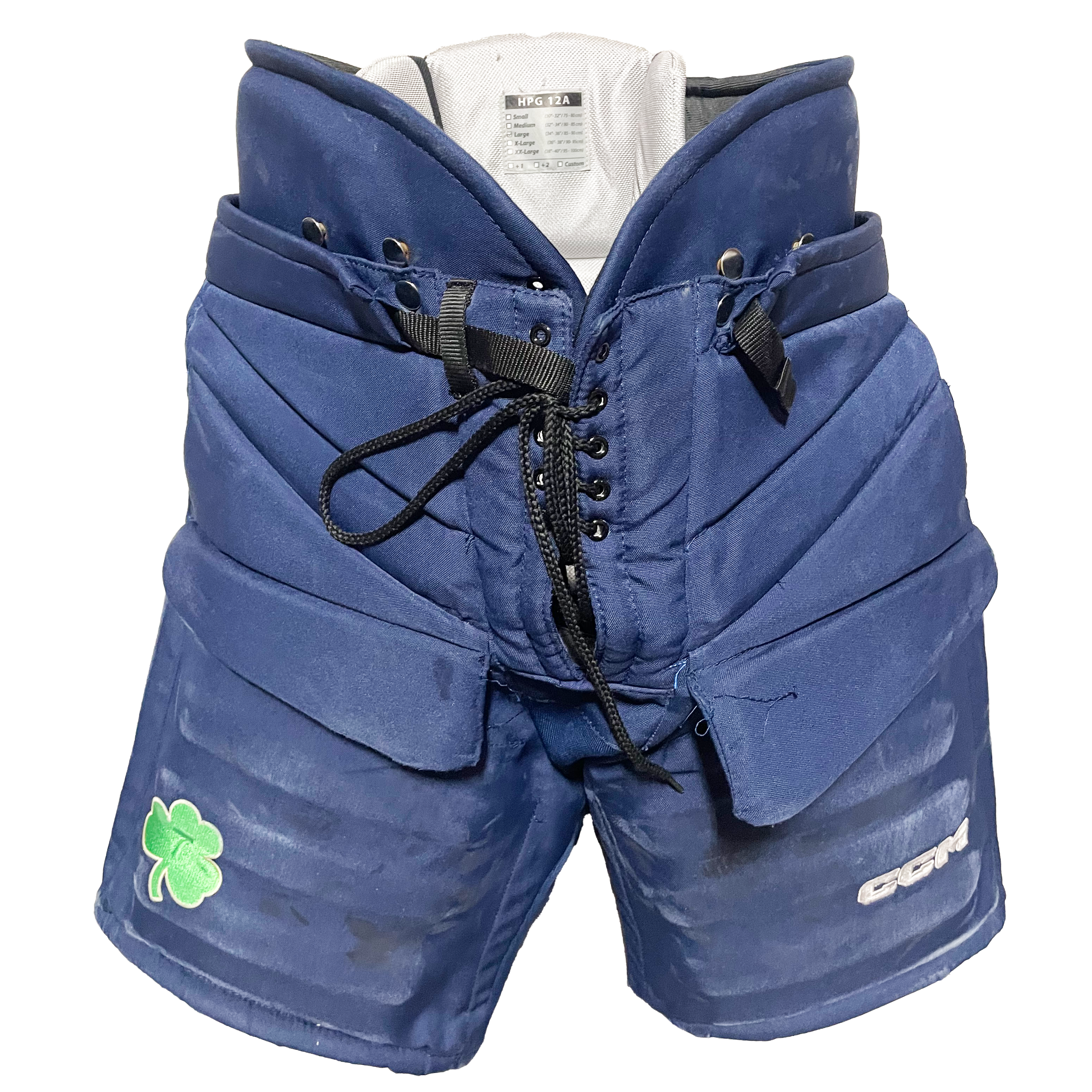 CCM HPG12A - Pantalon de gardien de but de hockey NCAA Pro Stock d'occasion (bleu marine)